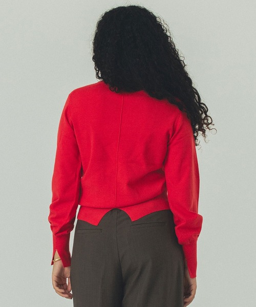 ROSE BUD(ローズバッド)の「BASIC KNIT TOP(ニット/セーター・レディース・レッド/オフホワイト/ブラック・ONE SIZE)」の4枚目の写真