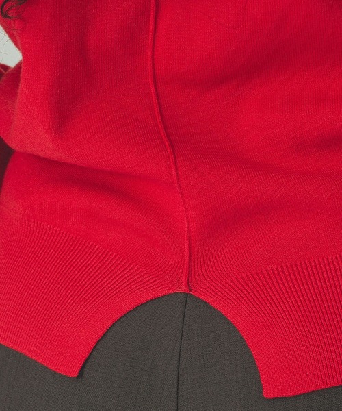 ROSE BUD(ローズバッド)の「BASIC KNIT TOP(ニット/セーター・レディース・レッド/オフホワイト/ブラック・ONE SIZE)」の8枚目の写真
