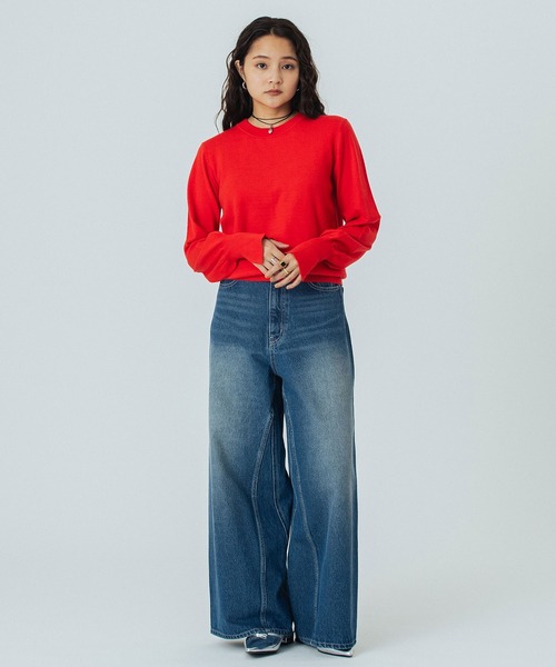 ROSE BUD(ローズバッド)の「BASIC KNIT TOP(ニット/セーター・レディース・レッド/オフホワイト/ブラック・ONE SIZE)」の9枚目の写真