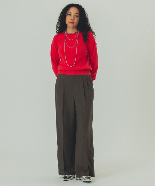 ROSE BUD(ローズバッド)の「BASIC KNIT TOP(ニット/セーター・レディース・レッド/オフホワイト/ブラック・ONE SIZE)」の12枚目の写真