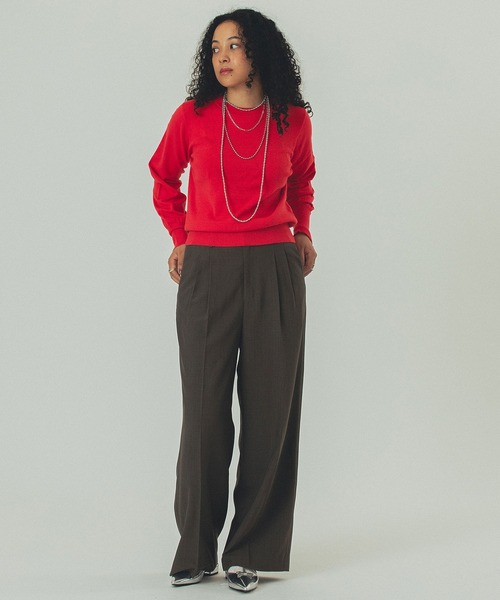 ROSE BUD(ローズバッド)の「BASIC KNIT TOP(ニット/セーター・レディース・レッド/オフホワイト/ブラック・ONE SIZE)」の13枚目の写真