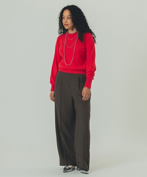 ROSE BUD(ローズバッド)の「BASIC KNIT TOP(ニット/セーター・レディース・レッド/オフホワイト/ブラック・ONE SIZE)」の14枚目の写真