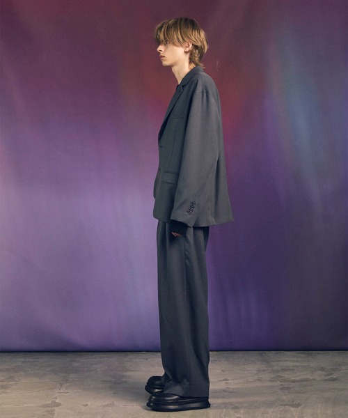 MAISON SPECIAL（メゾンスペシャル）の「《UNISEX》Clear Trichotine Relax-Over Set Up/クリアトリコチンリラックスオーバーセットアップ【MAISON SPECIAL/メゾンスペシャル】（テーラードジャケット・メンズ・ネイビー/ブラック/グレー/ベージュ/ブラウン・2/0/1）」の18枚目の写真