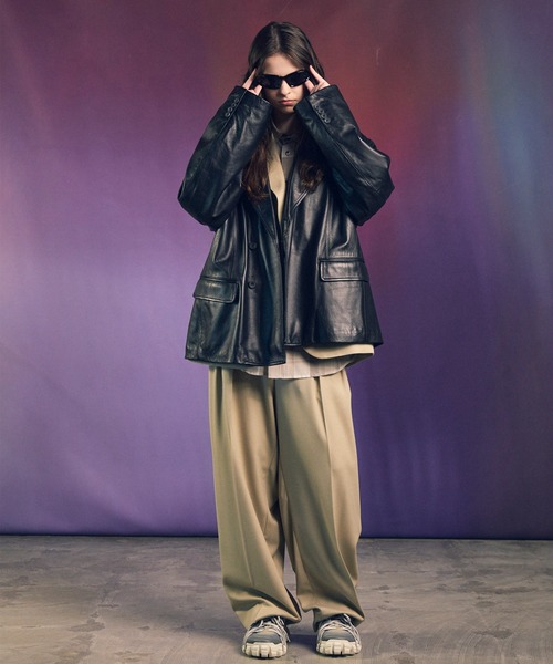 MAISON SPECIAL（メゾンスペシャル）の「《UNISEX》Clear Trichotine Relax-Over Set Up/クリアトリコチンリラックスオーバーセットアップ【MAISON SPECIAL/メゾンスペシャル】（テーラードジャケット・メンズ・ネイビー/ブラック/グレー/ベージュ/ブラウン・2/0/1）」の16枚目の写真