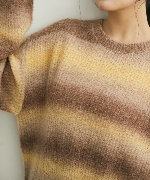 Auntie Rosa（アンティローザ）の「グラデーションオーバールーズニット（ニット/セーター・レディース・ブラウン/オレンジ・FREE）」の16枚目の写真