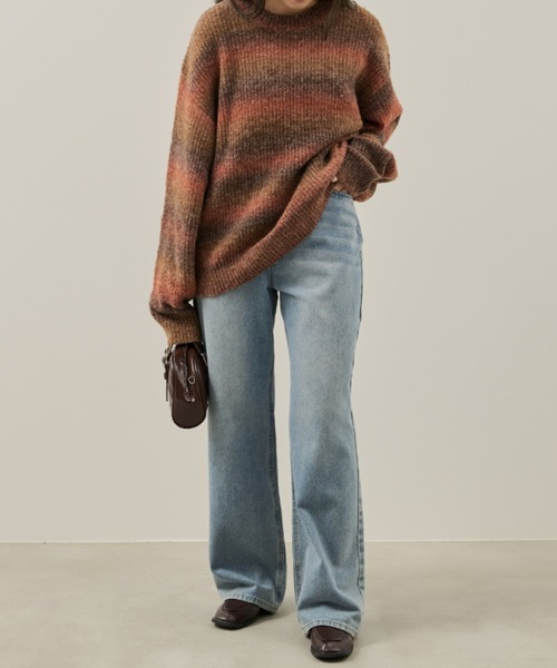 Auntie Rosa（アンティローザ）の「【karin’s direction item】グラデーションオーバールーズニット（ニット/セーター・レディース・ブラウン/オレンジ・FREE）」の13枚目の写真