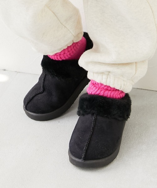 devirock（デビロック）の「防水 ふわふわ ムートン スリッポン（ブーツ・キッズ・ブラック/ピンク/ブラウン・23.0cm/24.0cm/22.0cm/18.0cm/19.0cm/20.0cm/21.0cm）」の2枚目の写真