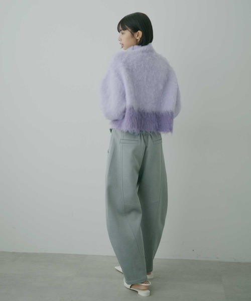 セール】バイカラーモヘアクロップドニット（ニット/セーター