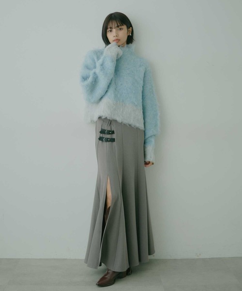 VIOLETTA(ヴィオレッタ)の「バイカラーモヘアクロップドニット(ニット/セーター・レディース・ライトブルー/ラベンダー/グレー・FREE)」の22枚目の写真
