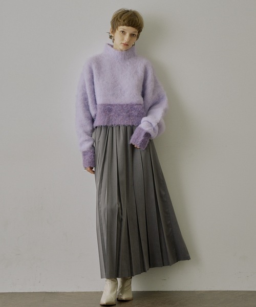 セール】バイカラーモヘアクロップドニット（ニット/セーター