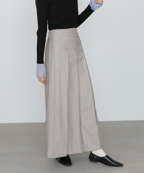 Bab（バブ）の「【選べるサイズ展開】ピンストライプサイドプリーツスカート（スカート・レディース・ライトグレー/チャコールグレー・S/L/M）」の9枚目の写真