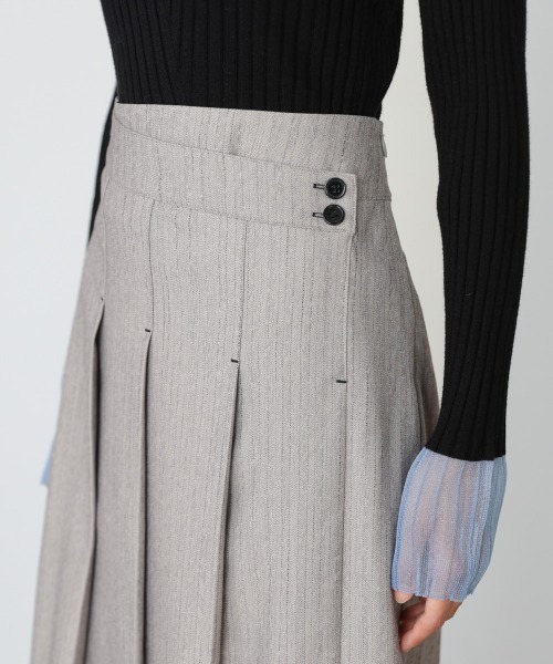 Bab（バブ）の「【選べるサイズ展開】ピンストライプサイドプリーツスカート（スカート・レディース・ライトグレー/チャコールグレー・S/L/M）」の14枚目の写真