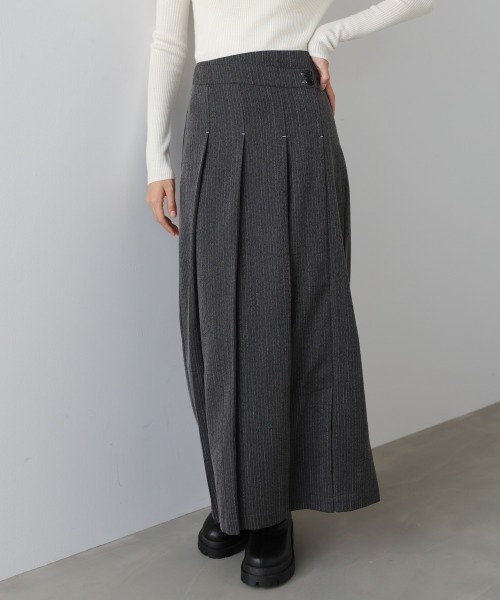 Bab（バブ）の「【選べるサイズ展開】ピンストライプサイドプリーツ