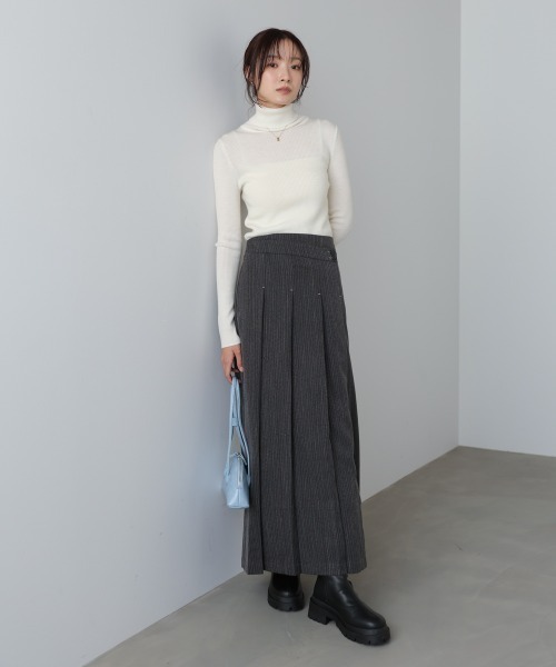 Bab（バブ）の「【選べるサイズ展開】ピンストライプサイドプリーツスカート（スカート・レディース・ライトグレー/チャコールグレー・S/L/M）」の21枚目の写真