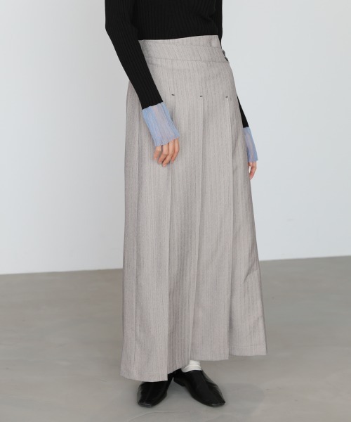 Bab（バブ）の「【選べるサイズ展開】ピンストライプサイドプリーツ