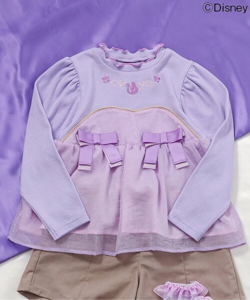 Disney（ディズニー）の「ディズニーキャラクターペプラムトップス（Tシャツ/カットソー・キッズ・ラベンダー/ブラック/アイボリー・120/110/100/90/80/130）」の3枚目の写真