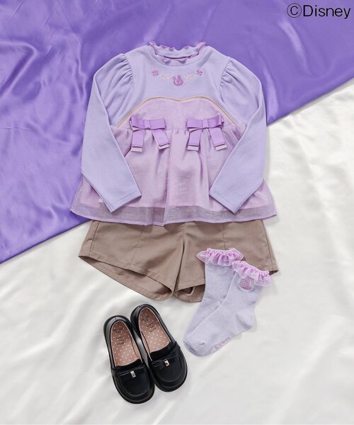 Disney（ディズニー）の「ディズニーキャラクターペプラムトップス（Tシャツ/カットソー・キッズ・ラベンダー/ブラック/アイボリー・120/110/100/90/80/130）」の5枚目の写真