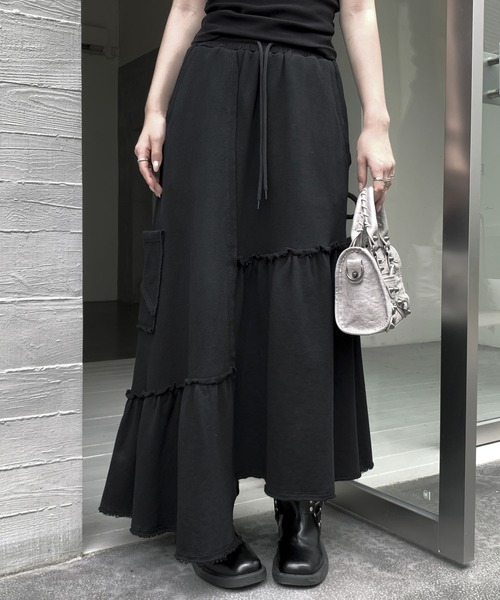セール】フリル切替 ロングスカート（スカート）｜VEILA（ヴェイラ）の