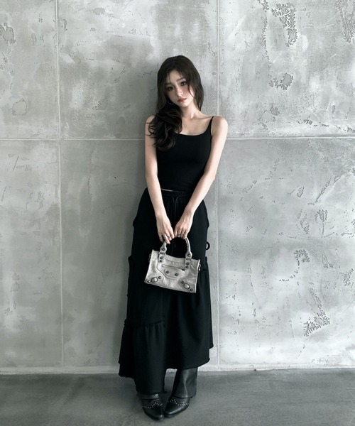 VEILA(ヴェイラ)の「フリル切替 ロングスカート(スカート・レディース・ブラック・S/M)」の18枚目の写真
