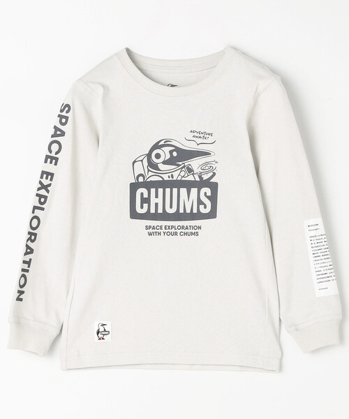 FREAK'S STORE(フリークスストア)の「限定展開 CHUMS/チャムス キッズ スペースブービーブラッシュドロングスリーブTシャツ / CH21-1411(Tシャツ/カットソー・キッズ・グレー/ブルー/ブラック・MEDIUM/LARGE/X-LARGE/SMALL)」の2枚目の写真