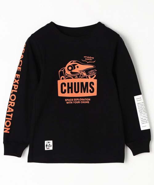 FREAK'S STORE(フリークスストア)の「限定展開 CHUMS/チャムス キッズ スペースブービーブラッシュドロングスリーブTシャツ / CH21-1411(Tシャツ/カットソー・キッズ・グレー/ブルー/ブラック・MEDIUM/LARGE/X-LARGE/SMALL)」の1枚目の写真