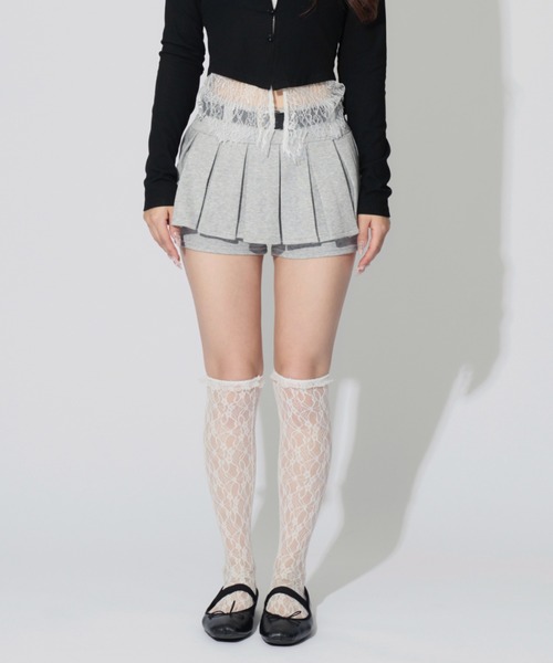 JilLA（ジルア）の「Frilled Sweat Culottes / フリルスウェットキュロット ベルト付き（スカート・レディース・グレー・M/S）」の2枚目の写真