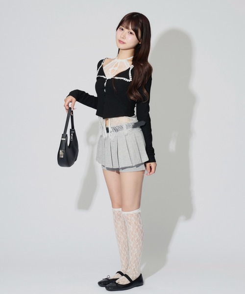 JilLA（ジルア）の「Frilled Sweat Culottes / フリルスウェットキュロット ベルト付き（スカート・レディース・グレー・M/S）」の6枚目の写真