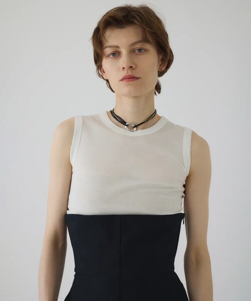 STUDIOUS(ステュディオス)の「【RIM.ARK/リムアーク】High gauge cotton N/S set/ハイゲージコットンタンクトップセット(タンクトップ・レディース・ブラウン/ライトブルー・FREE)」の5枚目の写真