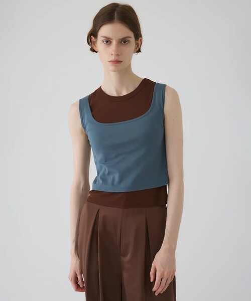 STUDIOUS(ステュディオス)の「【RIM.ARK/リムアーク】High gauge cotton N/S set/ハイゲージコットンタンクトップセット(タンクトップ・レディース・ブラウン/ライトブルー・FREE)」の16枚目の写真