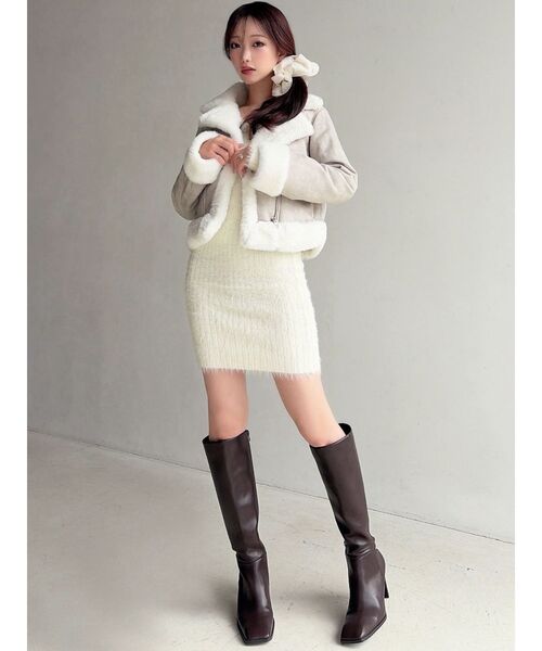 RESEXXY（リゼクシー）の「ヴィンテージライクフェイクファーブルゾン（ブルゾン・レディース・ベージュ/ブラウン・FREE）」の16枚目の写真