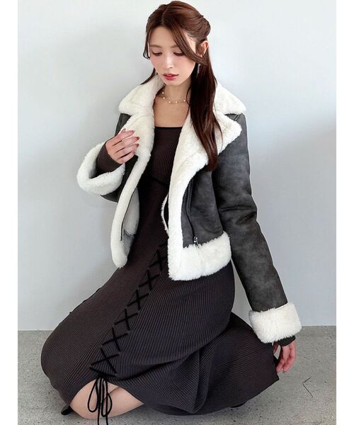 RESEXXY（リゼクシー）の「ヴィンテージライクフェイクファーブルゾン（ブルゾン・レディース・ベージュ/ブラウン・FREE）」の19枚目の写真