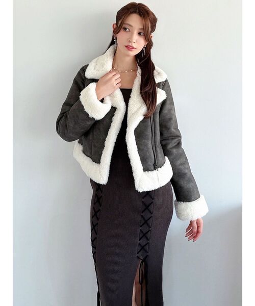 RESEXXY（リゼクシー）の「ヴィンテージライクフェイクファーブルゾン（ブルゾン・レディース・ベージュ/ブラウン・FREE）」の20枚目の写真