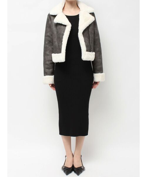 RESEXXY（リゼクシー）の「ヴィンテージライクフェイクファーブルゾン（ブルゾン・レディース・ベージュ/ブラウン・FREE）」の8枚目の写真