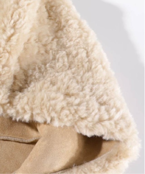 LA POMME petit（ラポミ・プチ）の「Fluffy Fur Coat With Gloves（ムートンコート・レディース・ベージュ/アイボリー・SMALL/MEDIUM/LARGE）」の4枚目の写真