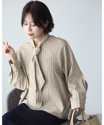シャツ苦手さんへ 女っぽ好印象 ボウタイシャツ