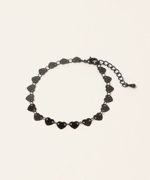 A part by（アパートバイ）の「ハートチェーンブレスレット（ブレスレット・レディース・ブラック・FREE）」の2枚目の写真