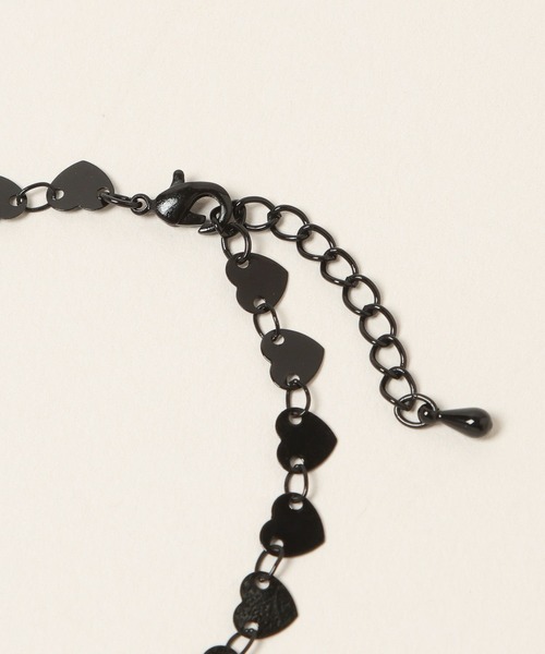 A part by（アパートバイ）の「ハートチェーンブレスレット（ブレスレット・レディース・ブラック・FREE）」の4枚目の写真