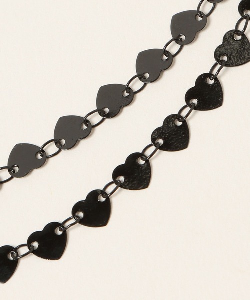 A part by（アパートバイ）の「ハートチェーンブレスレット（ブレスレット・レディース・ブラック・FREE）」の5枚目の写真