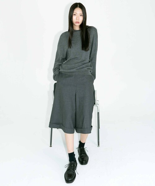 Bshop（ビショップ）の「eunoia | ウール バミューダパンツ WOMEN（その他パンツ・レディース・グレー・ONE）」の4枚目の写真