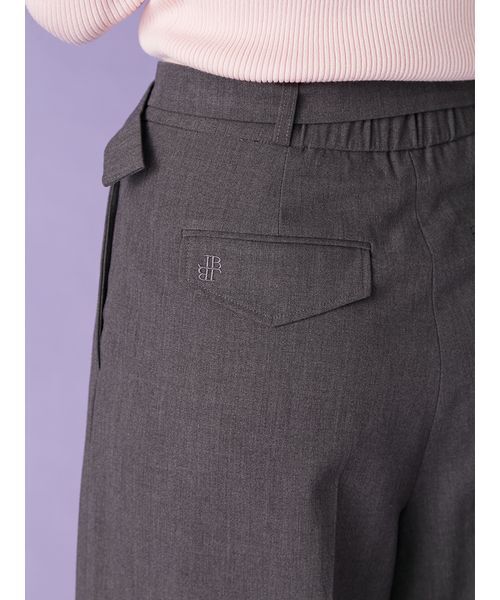 LILY BROWN（リリーブラウン）の「ベルト付きタックワイドパンツ（スラックス・レディース・グレー/ベージュ/チェック・0/1）」の10枚目の写真