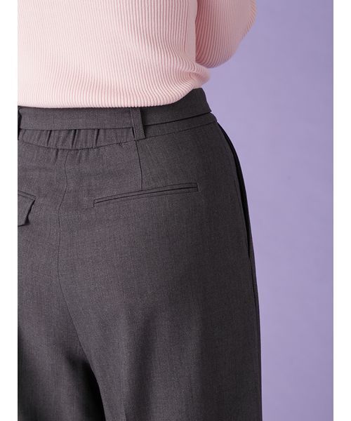 LILY BROWN（リリーブラウン）の「ベルト付きタックワイドパンツ（スラックス・レディース・グレー/ベージュ/チェック・0/1）」の11枚目の写真