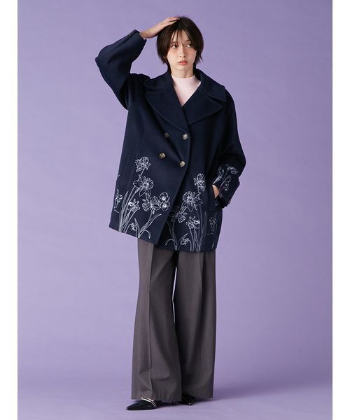 LILY BROWN（リリーブラウン）の「ベルト付きタックワイドパンツ（スラックス・レディース・グレー/ベージュ/チェック・0/1）」の14枚目の写真