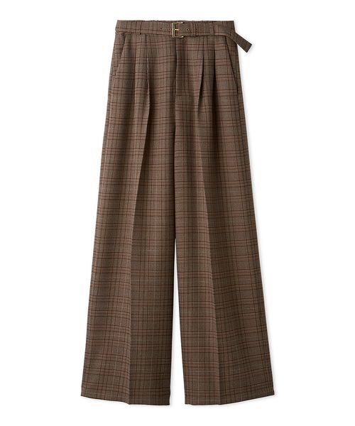 ベルト付きタックワイドパンツ（スラックス）｜LILY BROWN（リリー
