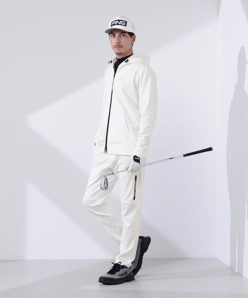 【ホワイト】ダンボールニットフルジップスウェットフーディ <PERFORMANCE> (MENS) セール】【PING APPAREL】ダンボールニットフルジップスウェット