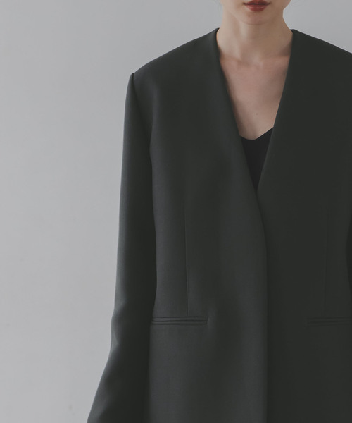 Noble(ノーブル)の「ELENI/エルニ プランプウールジャケット(ノーカラージャケット・レディース・チャコールグレー・38/36)」の19枚目の写真