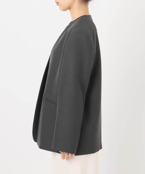 Noble(ノーブル)の「ELENI/エルニ プランプウールジャケット(ノーカラージャケット・レディース・チャコールグレー・38/36)」の18枚目の写真