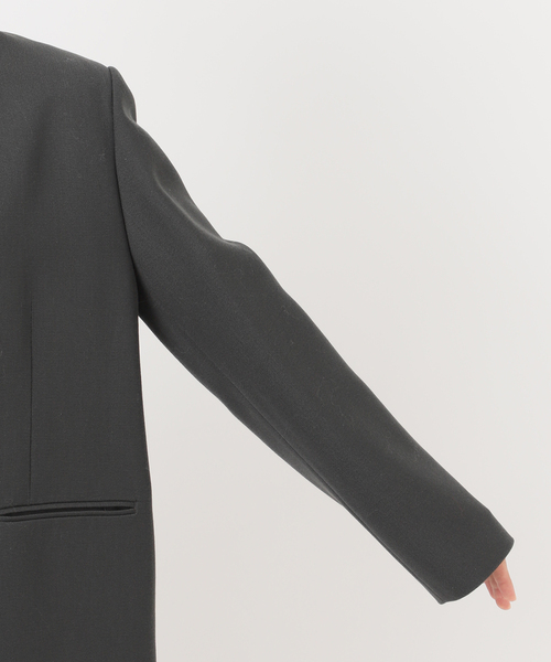 Noble(ノーブル)の「ELENI/エルニ プランプウールジャケット(ノーカラージャケット・レディース・チャコールグレー・38/36)」の4枚目の写真