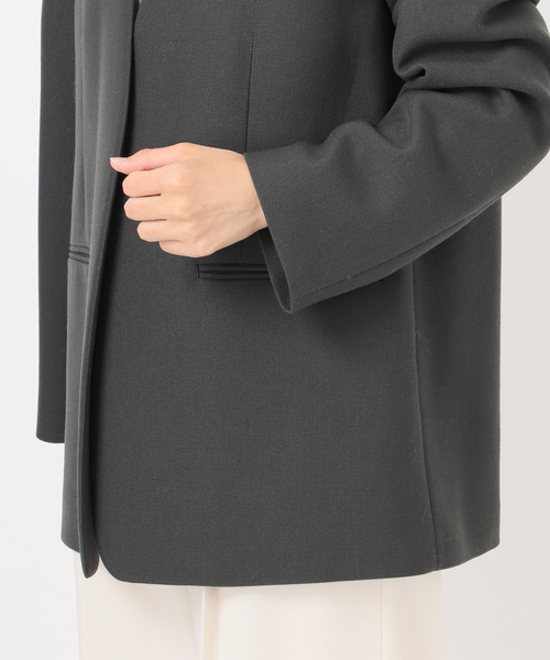 Noble(ノーブル)の「ELENI/エルニ プランプウールジャケット(ノーカラージャケット・レディース・チャコールグレー・38/36)」の5枚目の写真