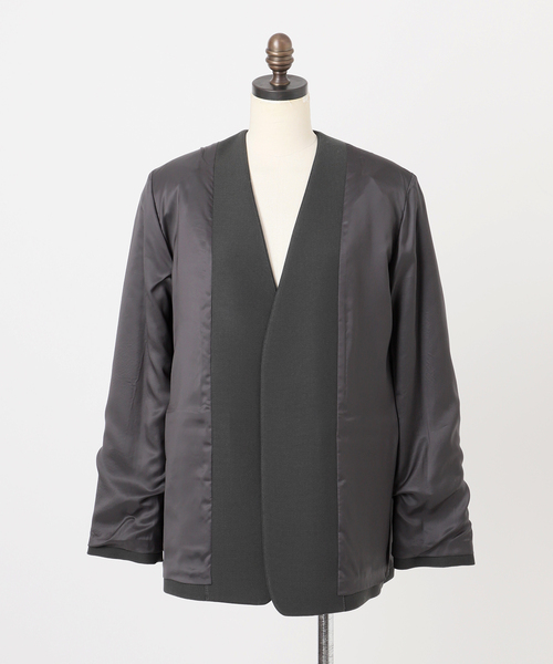 Noble(ノーブル)の「ELENI/エルニ プランプウールジャケット(ノーカラージャケット・レディース・チャコールグレー・38/36)」の7枚目の写真