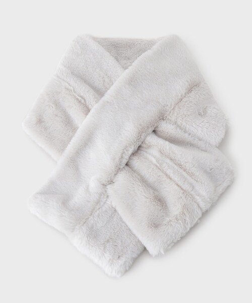 THE SHOP TK （ザ ショップ ティーケー ）の「フェイクファーティペット（ストール/ショール・レディース・キャメル/スミクロ/オフホワイト/ナチュラル・00）」の3枚目の写真